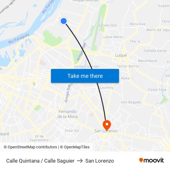 Calle Quintana / Calle Saguier to San Lorenzo map