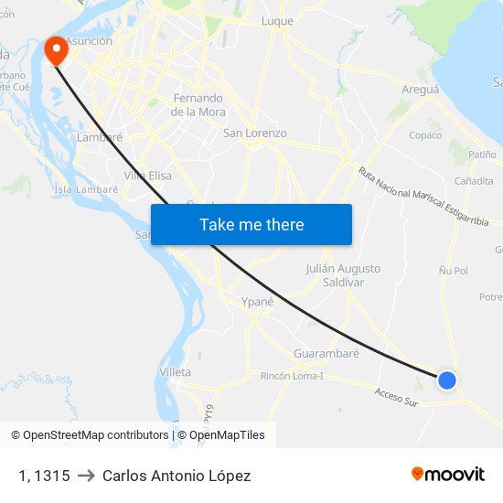 1, 1315 to Carlos Antonio López map
