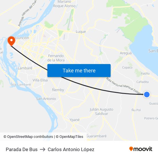 Parada De Bus to Carlos Antonio López map
