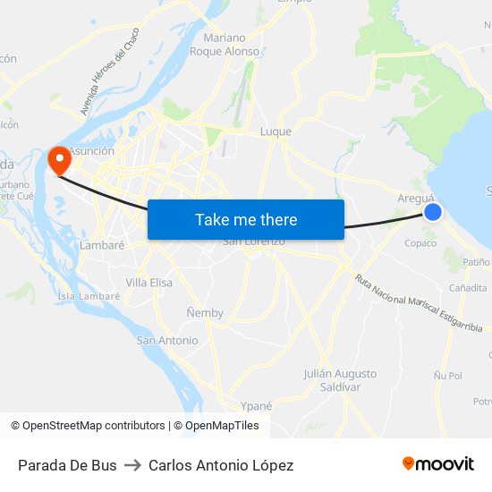 Parada De Bus to Carlos Antonio López map