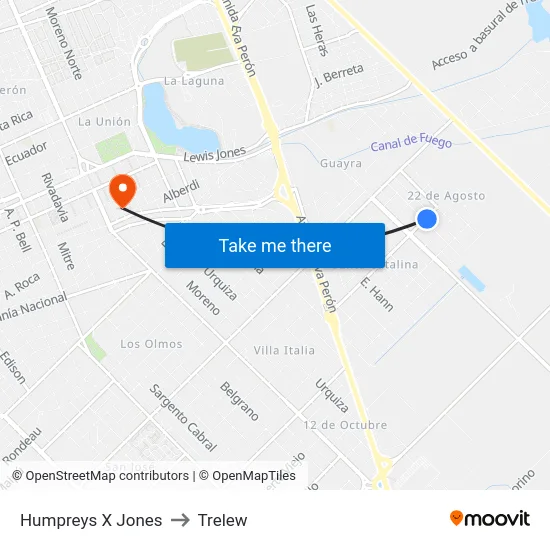 Humpreys X Jones to Trelew map