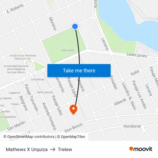 Mathews X Urquiza to Trelew map