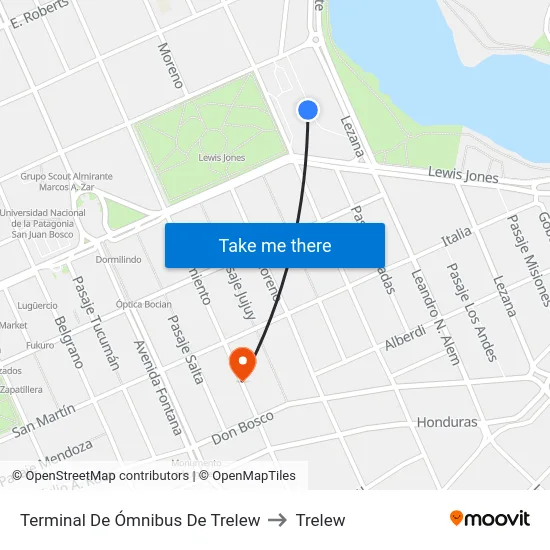 Terminal De Ómnibus De Trelew to Trelew map
