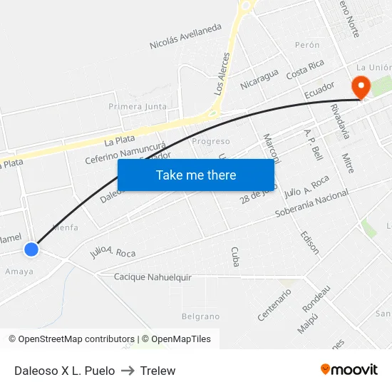 Daleoso X L. Puelo to Trelew map