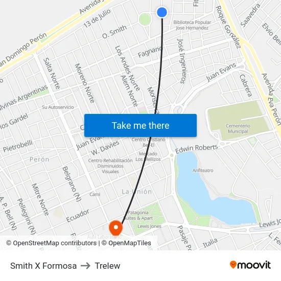 Smith X Formosa to Trelew map