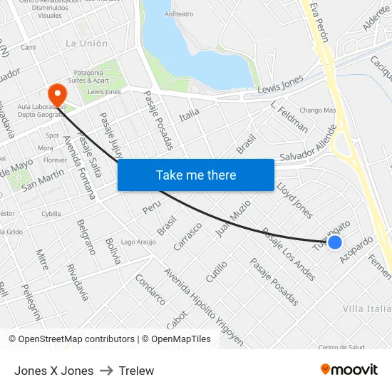 Jones X Jones to Trelew map