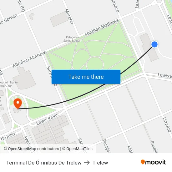 Terminal De Ómnibus De Trelew to Trelew map