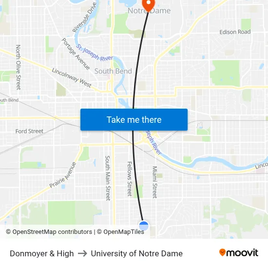 Donmoyer & High to University of Notre Dame map