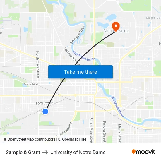 Sample & Grant to University of Notre Dame map