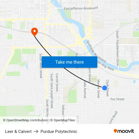 Leer & Calvert to Purdue Polytechnic map