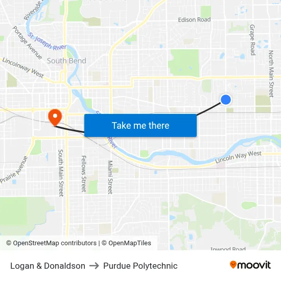 Logan & Donaldson to Purdue Polytechnic map