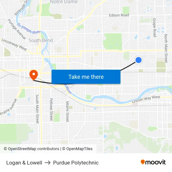 Logan & Lowell to Purdue Polytechnic map
