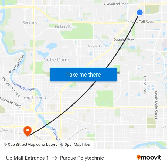 Up Mall Entrance 1 to Purdue Polytechnic map