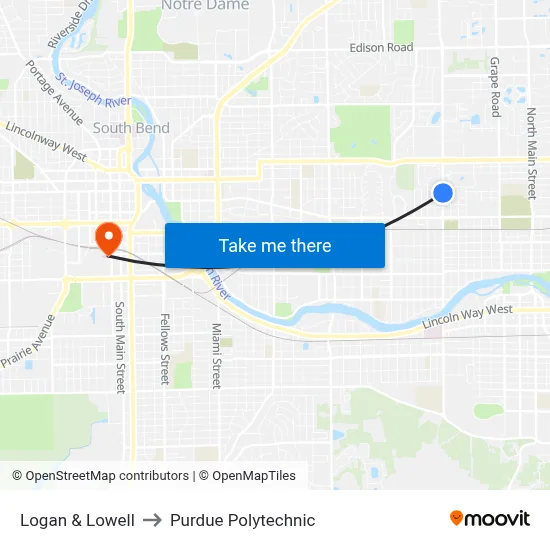Logan & Lowell to Purdue Polytechnic map