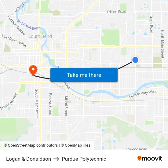 Logan & Donaldson to Purdue Polytechnic map