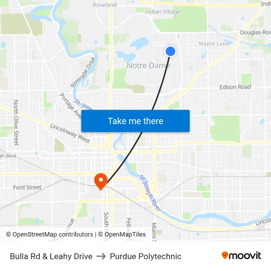 Bulla Rd & Leahy Drive to Purdue Polytechnic map