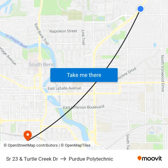 Sr 23 & Turtle Creek Dr to Purdue Polytechnic map