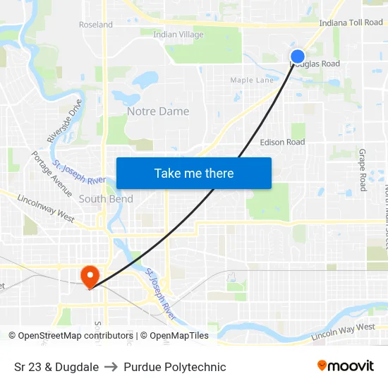 Sr 23 & Dugdale to Purdue Polytechnic map