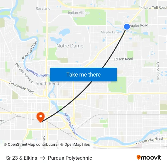 Sr 23 & Elkins to Purdue Polytechnic map