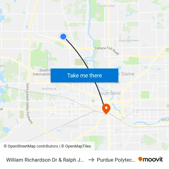 William Richardson Dr & Ralph Jones Ct to Purdue Polytechnic map