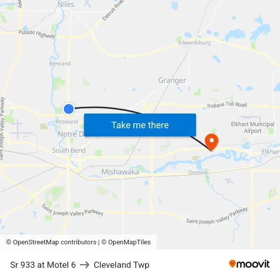 Sr 933 at Motel 6 to Cleveland Twp map