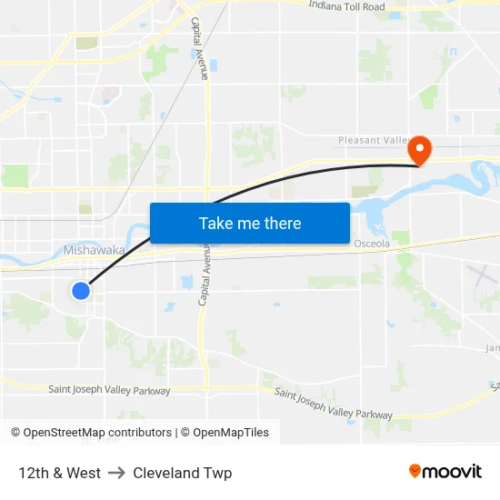 12th & West to Cleveland Twp map