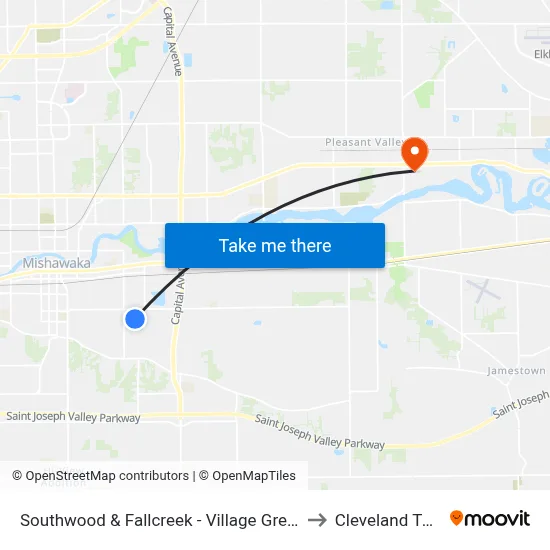 Southwood & Fallcreek - Village Green to Cleveland Twp map