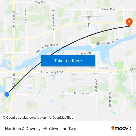 Harrison & Downey to Cleveland Twp map
