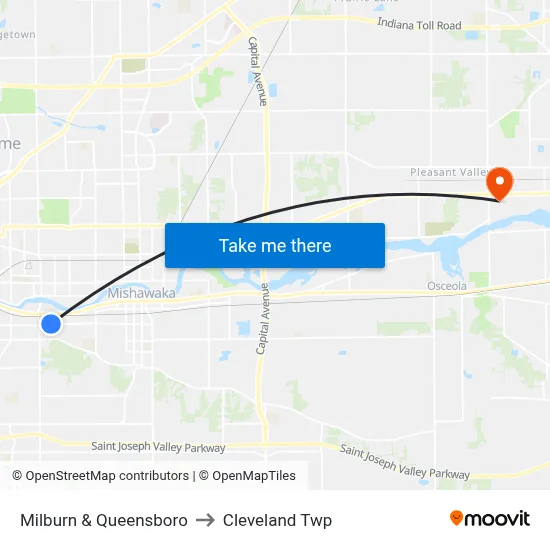 Milburn & Queensboro to Cleveland Twp map