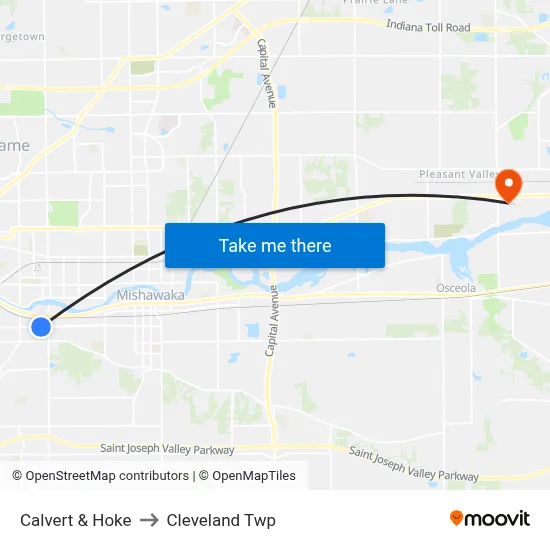 Calvert & Hoke to Cleveland Twp map