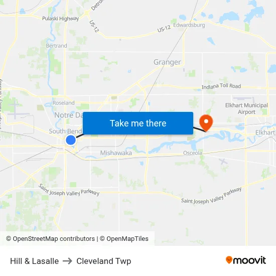 Hill & Lasalle to Cleveland Twp map