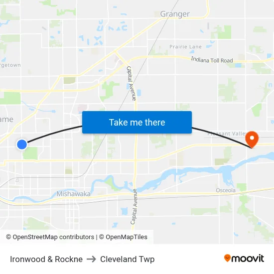 Ironwood & Rockne to Cleveland Twp map