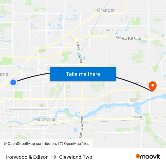 Ironwood & Edison to Cleveland Twp map