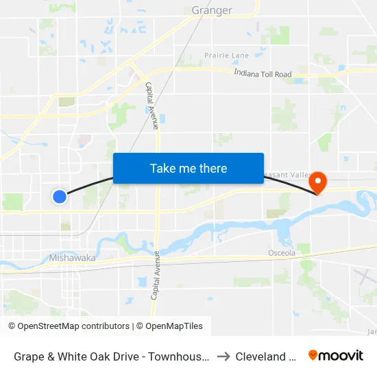 Grape & White Oak Drive - Townhouse East to Cleveland Twp map