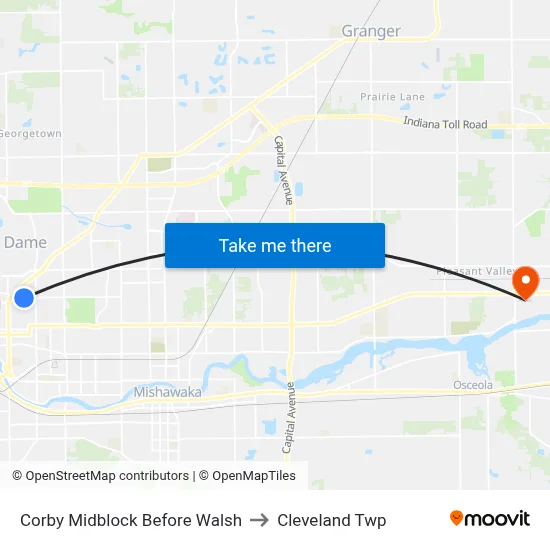 Corby Midblock Before Walsh to Cleveland Twp map