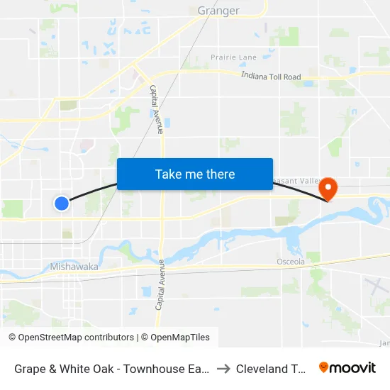 Grape & White Oak - Townhouse East to Cleveland Twp map