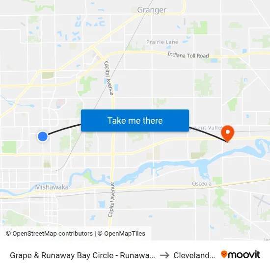 Grape & Runaway Bay Circle - Runaway Bay Apts. to Cleveland Twp map