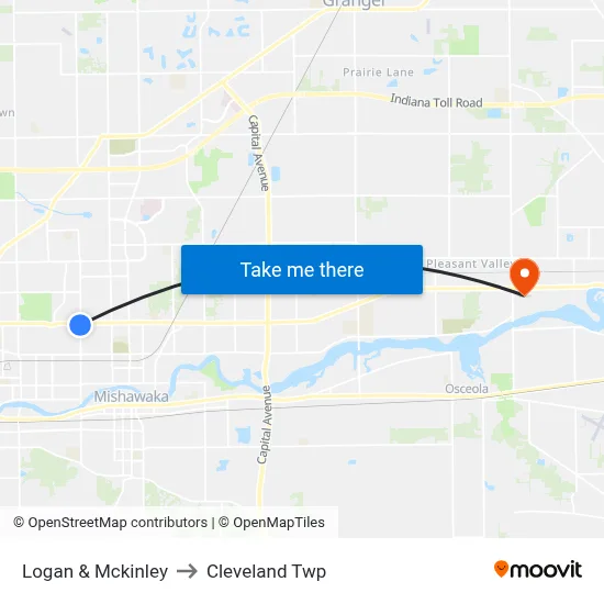 Logan & Mckinley to Cleveland Twp map