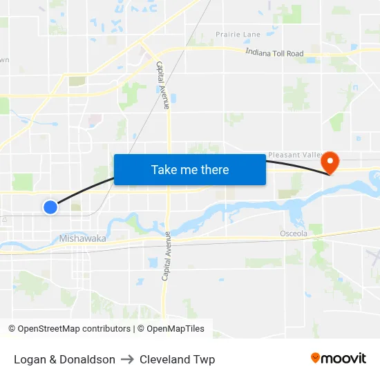 Logan & Donaldson to Cleveland Twp map