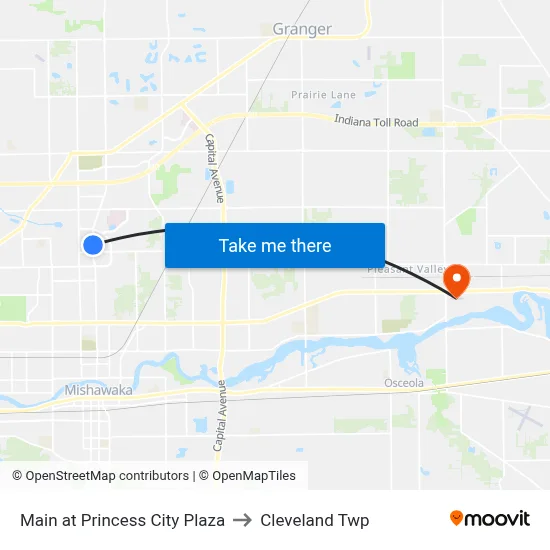 Main at Princess City Plaza to Cleveland Twp map