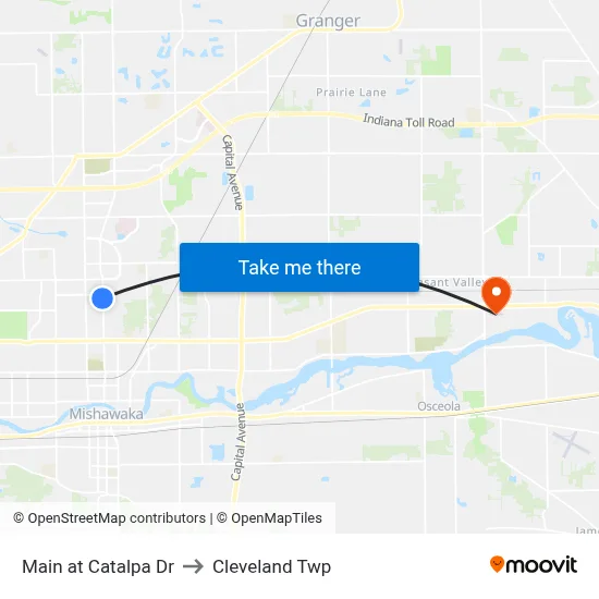 Main at Catalpa Dr to Cleveland Twp map