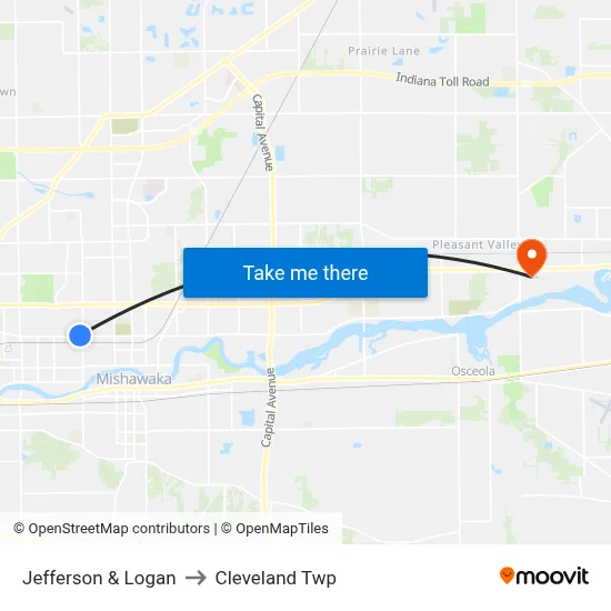 Jefferson & Logan to Cleveland Twp map
