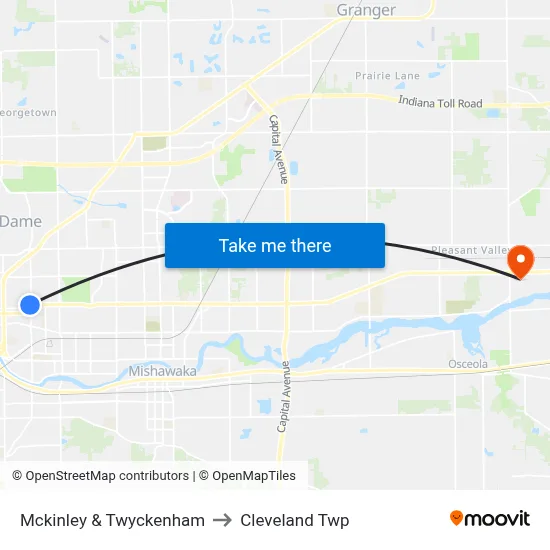 Mckinley & Twyckenham to Cleveland Twp map