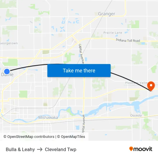 Bulla & Leahy to Cleveland Twp map