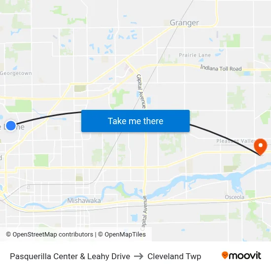Pasquerilla Center & Leahy Drive to Cleveland Twp map