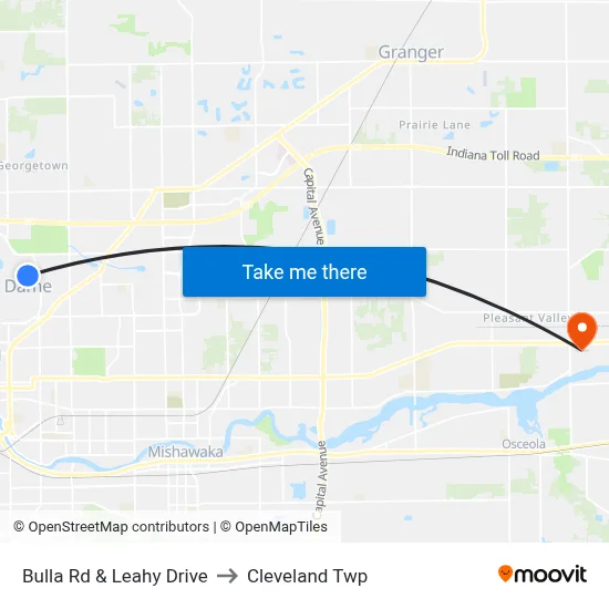 Bulla Rd & Leahy Drive to Cleveland Twp map