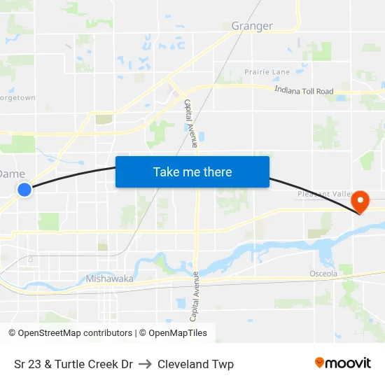 Sr 23 & Turtle Creek Dr to Cleveland Twp map
