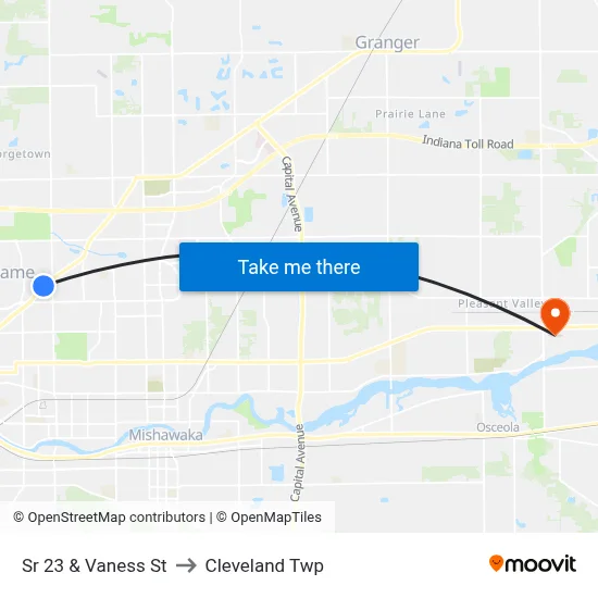 Sr 23 & Vaness St to Cleveland Twp map