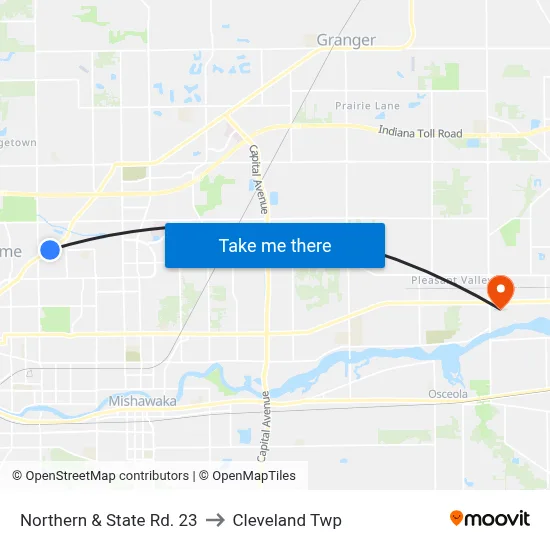 Northern & State Rd. 23 to Cleveland Twp map