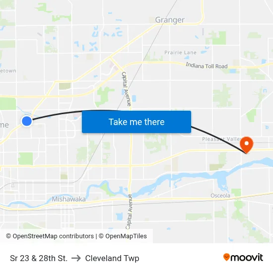 Sr 23 & 28th St. to Cleveland Twp map